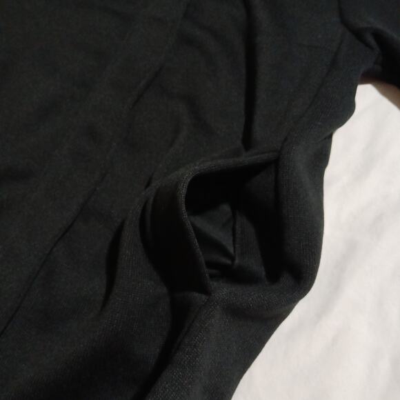 Lands' End XL/P Black Sweatshirt Style Full-Zip Long-Sleeved Micro-Waffle Jacket - Picture 4 of 14